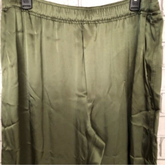 Zara Women’s Green Flowy Satin Pants - Size XXL - Picture 3 of 7